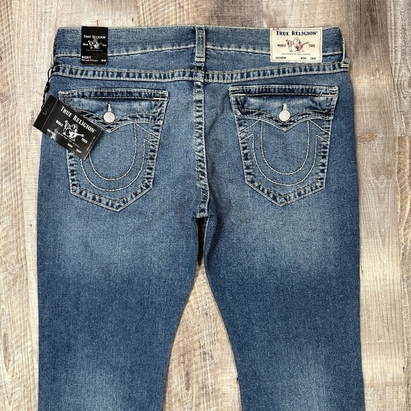 NWT True Religion Jeans Ricky Relax-Straight Blue Horseshoe Men's Size 40 x 33" - Picture 5 of 14